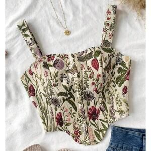 Floral Print Corset Top